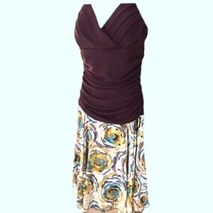 1-pc Brown & Aqua Halter Dress Studio Y